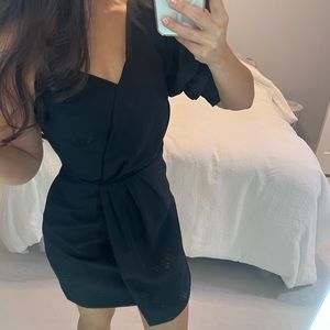 Black Asymmetrical One Shoulder Dress LBD